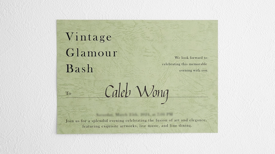 招待状 筆耕 カリグラフィー